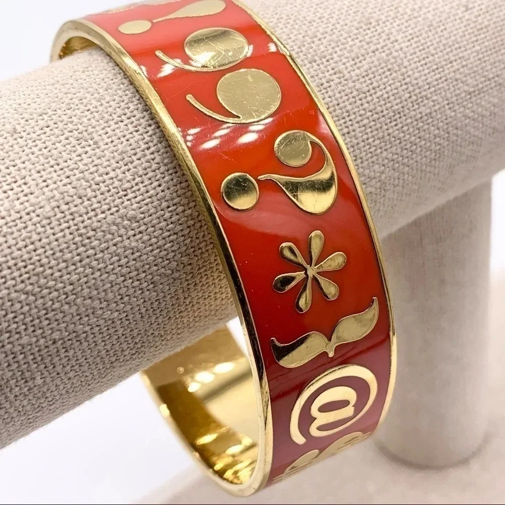 Kate Spade Pardon My French Red Orange Bangle Bracelet